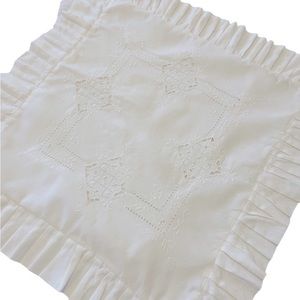 18” Pillow Covers with Envelope Closure Vintage Whitework Embroidery, Cutwork.